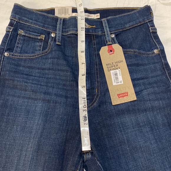 Levi’s Mile high super skinny blue jeans, 26, NWT - Picture 4 of 9